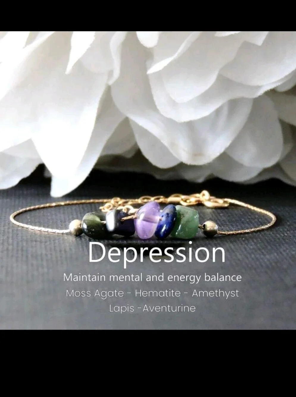 Natural Stone Jewelry Bracelet And Necklace Set, Helps Relieve Depression